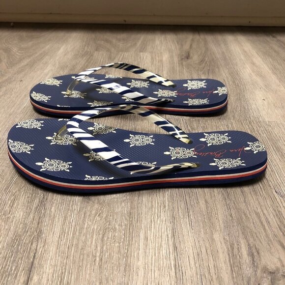 Vera Bradley Size 7/8 Turtle Flip Flops Red White and Blue Patriotic Sandals - Picture 4 of 8